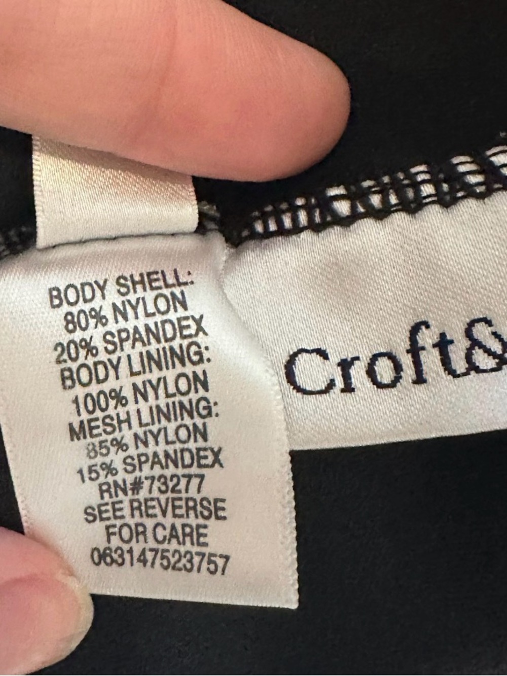 Croft and Barrow Black and White Tankini swimsuit swim top womens 14D bikini - Picture 11 of 11